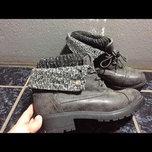 Grey winter boots hiking boots